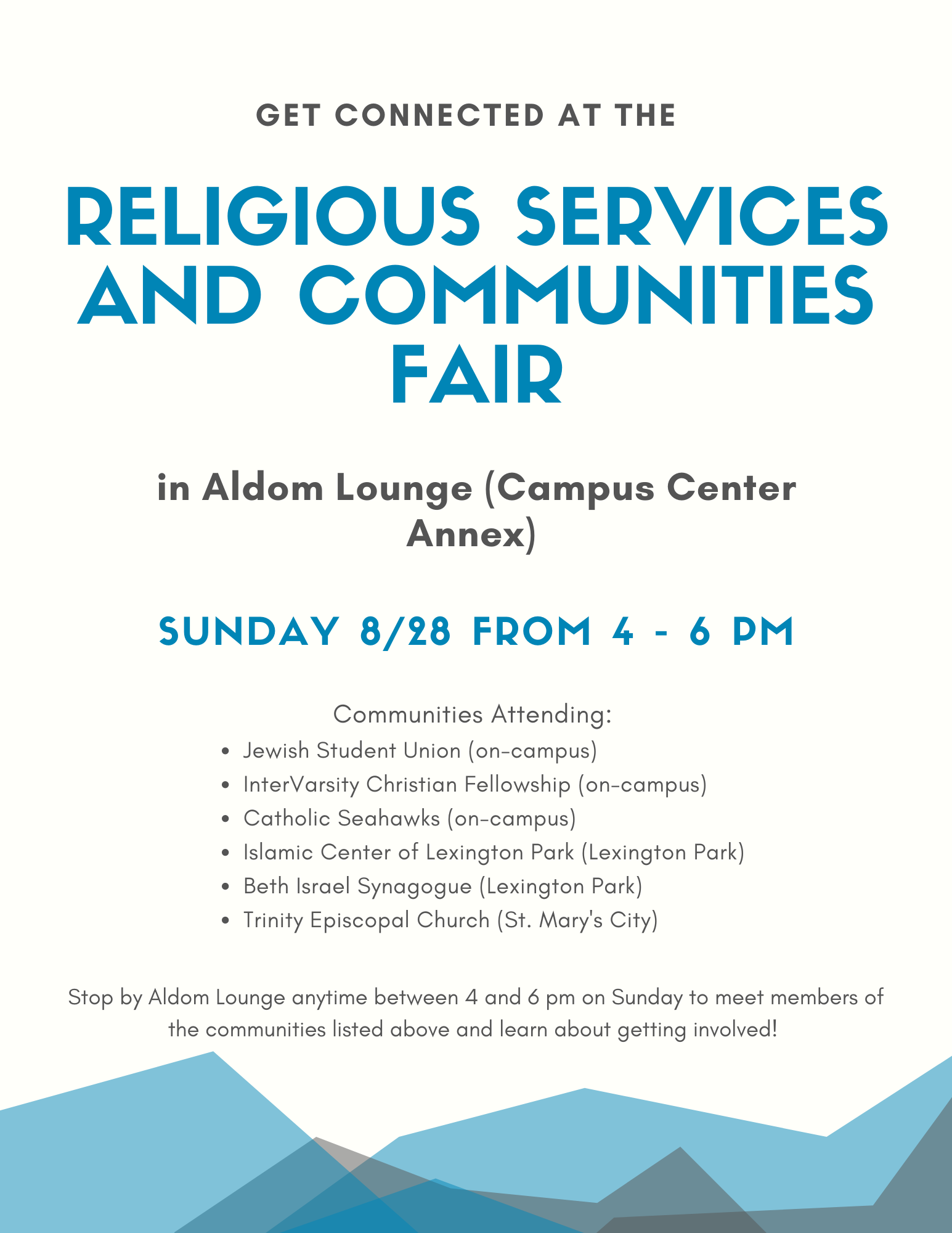 Religious Services and Communities fair St. Marys College of Maryland
